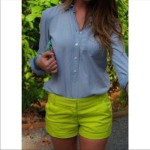 J Crew 3 inch chino shorts lime green